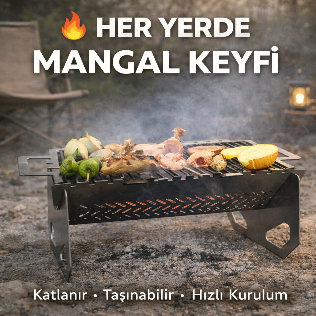 Taşınabilir Barbekü Izgarası - Barbekü Izgarası Görseli: Metal şemsiye kazığı veya şemsiye ayağı için üretilmiş sağlam ve dayanıklı bir bağlantı elemanı.